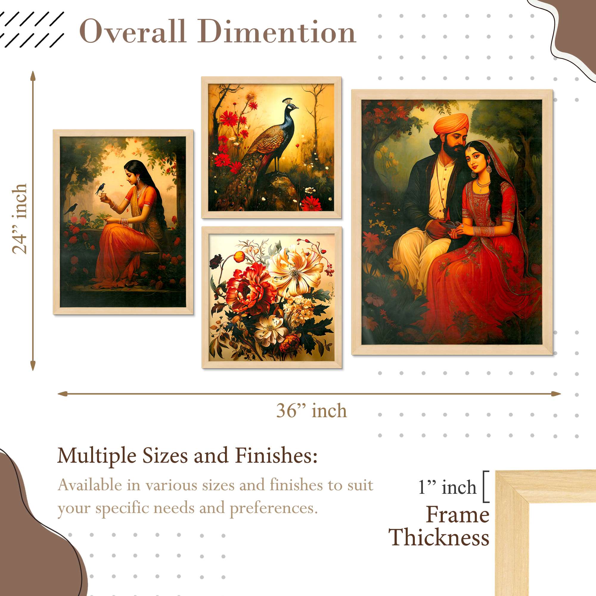 SET OF 4 DIGITAL WALL PAINTING - Image 3