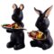 Set of 2 Rabbits in Black Decorative Showpiece for Home Decor Showpiece | Home Kitchen Decor | Office Decorative Item - 13 cm - Image 3